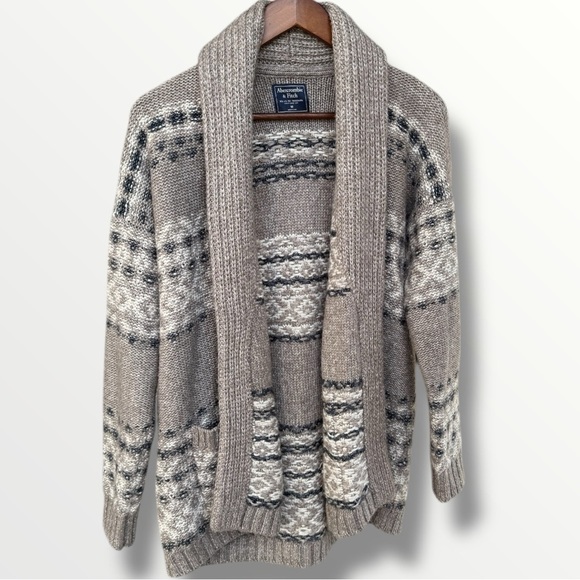 Abercrombie & Fitch Sweaters - Abercrombie & Fitch Tan Open Cardigan Cozy Knit with Pockets Cotton Acrylic